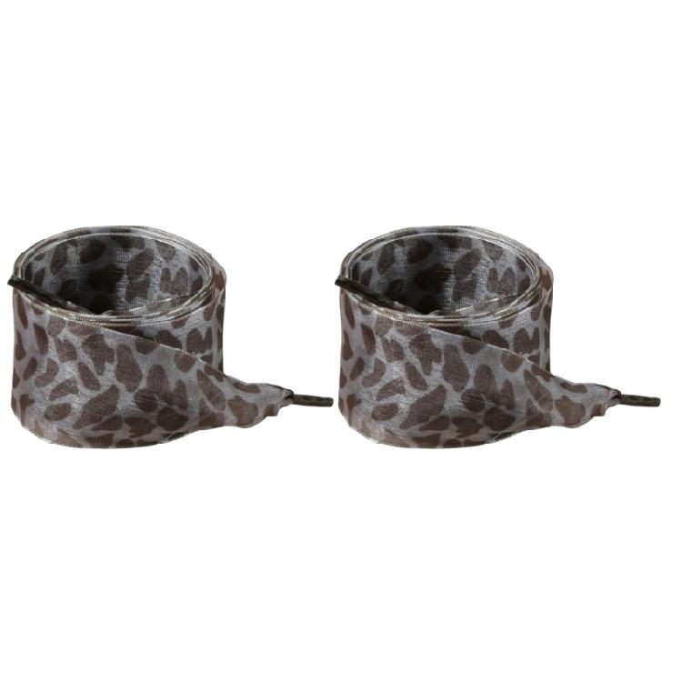 1 Pair Leopard Print Sheer Gauze Shoe Laces for Women Casual Shoes Sneakers 4CM Width Decorative Shoelaces Shoestrings