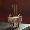 Copper Alloy Qing Dynasty Quadripod Incense Burner Traditional Censer Thurible Household Office Ornaments Tea Ceremony Accessory