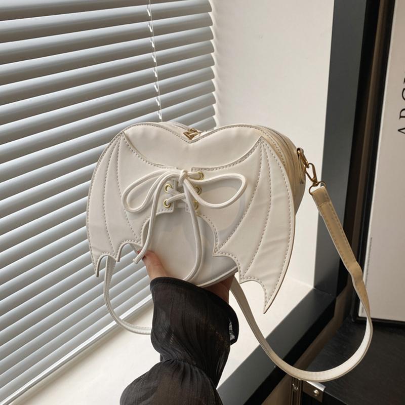 

Yogodlns Новая модная и персонализированная сумка через плечо Wing, универсальный модный дизайн, женская сумка через плечо, сумка-коробка и кошелек 20.5x7.5x17cm белый