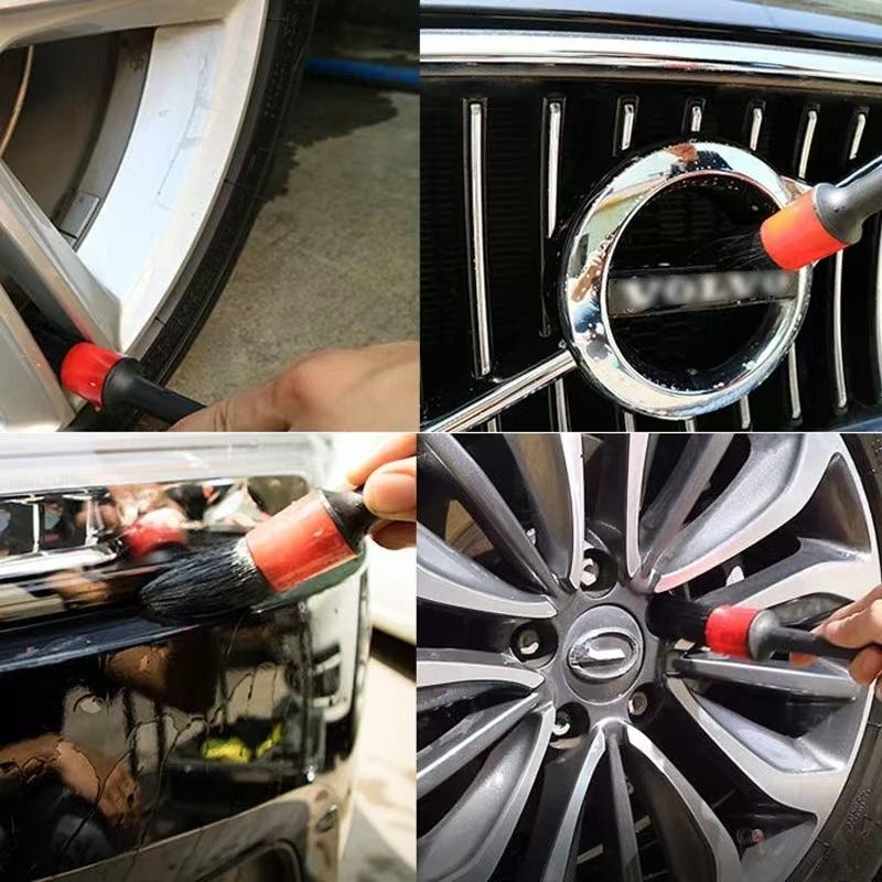 5Pcs Car Cleaning Brush Kit Soft Bristle Detail Brushes For Motorcycle Car Detailing Brush Set Wheel Rims Cleaning Brush Tools