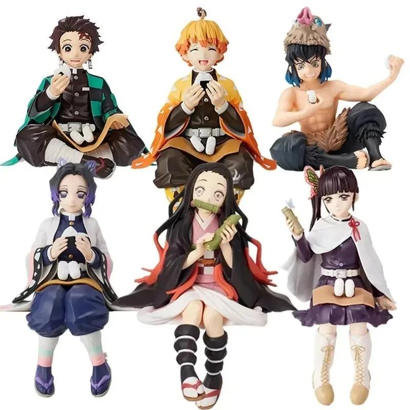 10-15cm Anime Demon Slayer Action Figure PVC Model Doll Collection Toy Car Figure Kamado Tanjiro Nezuko Sitting Ornaments