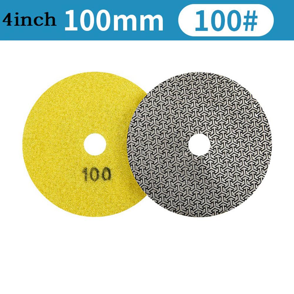 4Inch 60 100 200 400 Electroplated Dry Polishing Pad For Granite Marble Flexible Resin Sanding Disc Polisher Disc