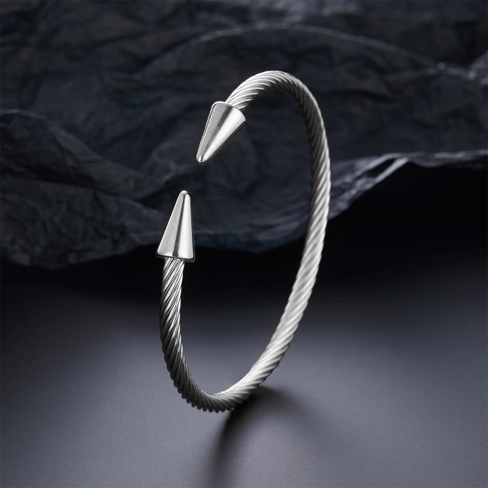 316L Fashion New Twist Cone Stainless Steel Popular Bracelet Women Men Charm Simple Gold Jewelry Wife Mom Gift