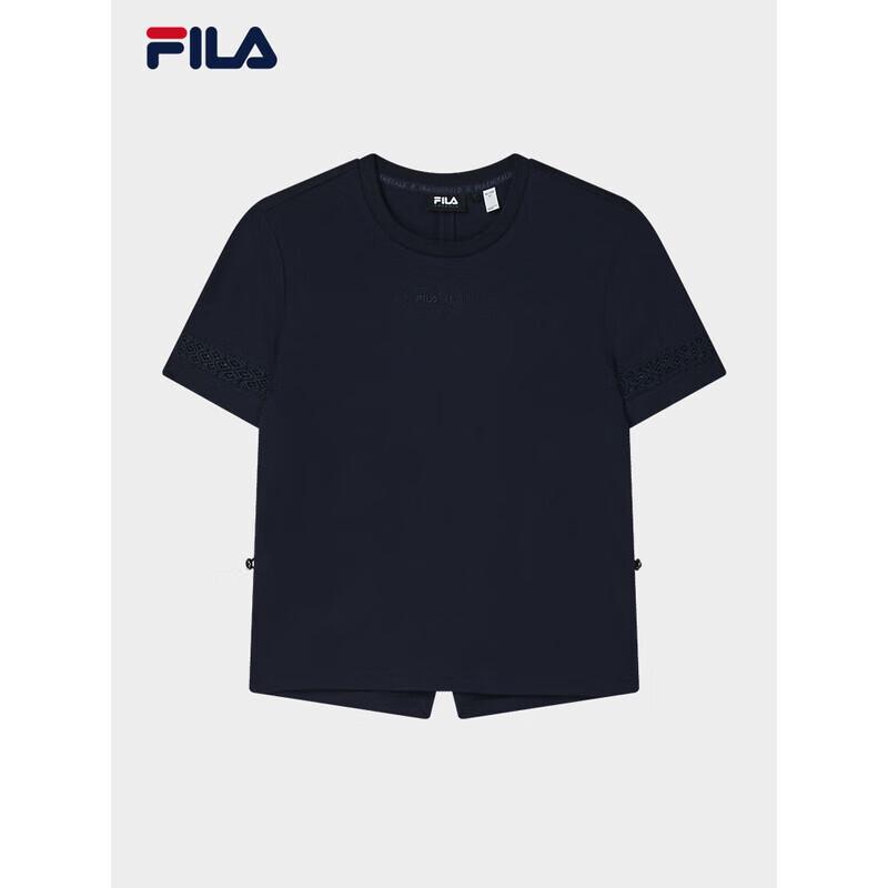 Женская изумрудная вязаная футболка с коротким рукавом FILA M
