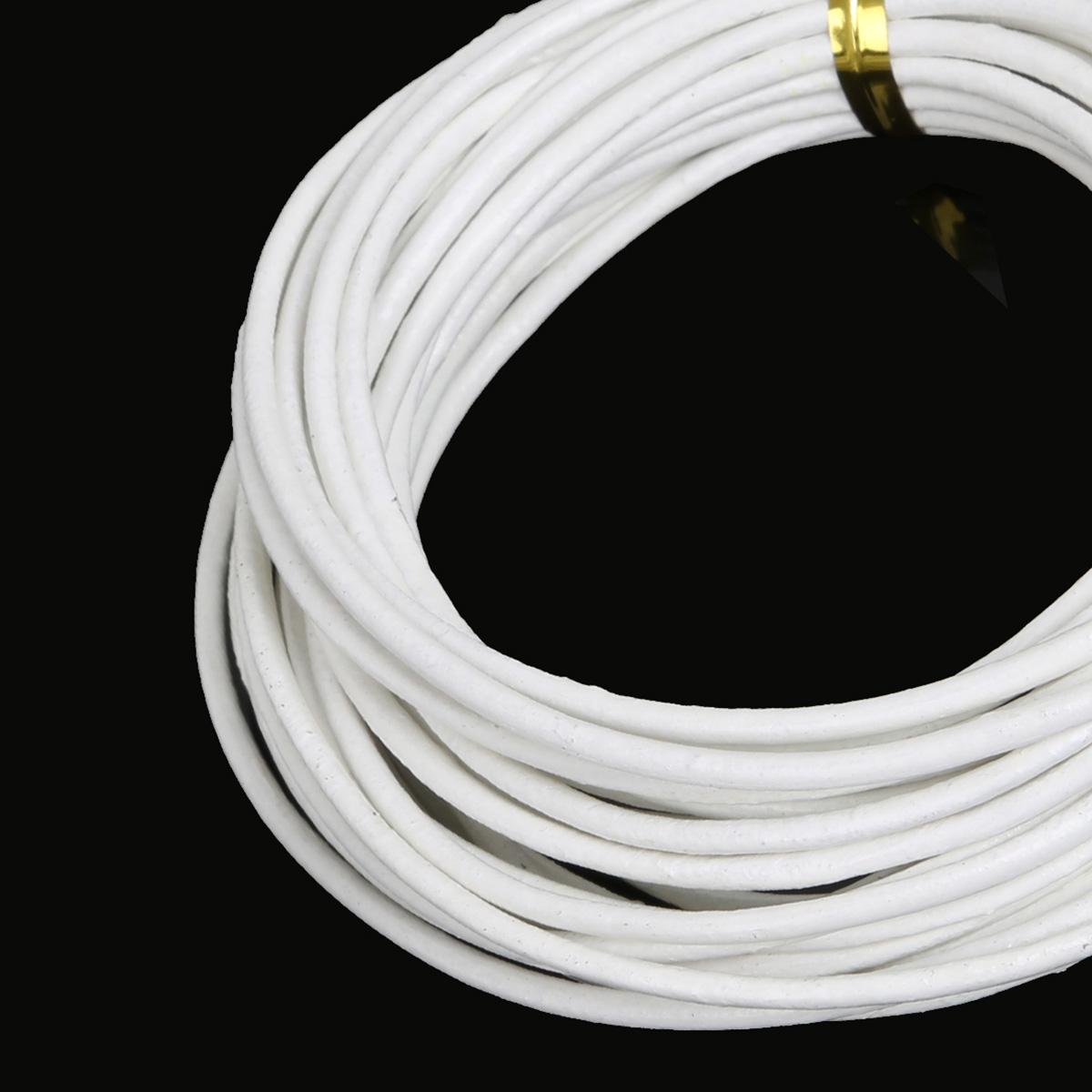 

Натуральная круглая кожаная нить для изготовления браслетов, ювелирных изделий, DIY, шнур, шнур 2mm 5M белый