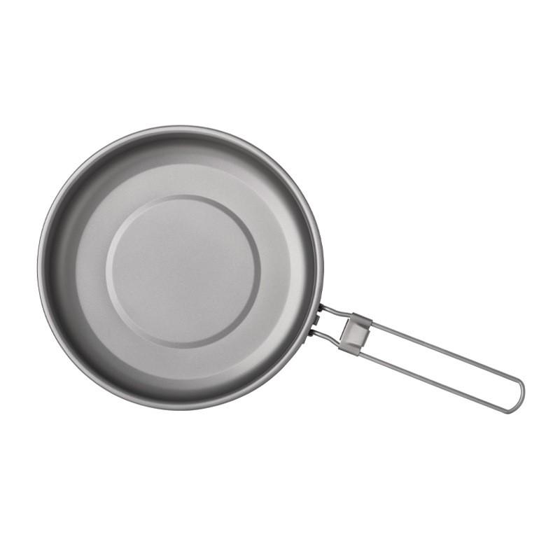 Ultra-Light Titanium Frying Pan Camping Hiking Backpacking 1-2 Person Portable Foldable Cookware
