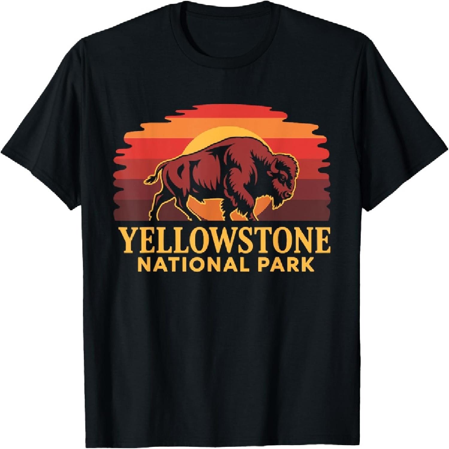 

Yellowstone National Park Wyoming Buffalo Bison Sunset T-Shirt XXXXXL різнокольоровий