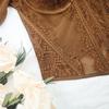 European & American Cross-Border Mesh Patchwork Lace See-Through Slimming Corset Top