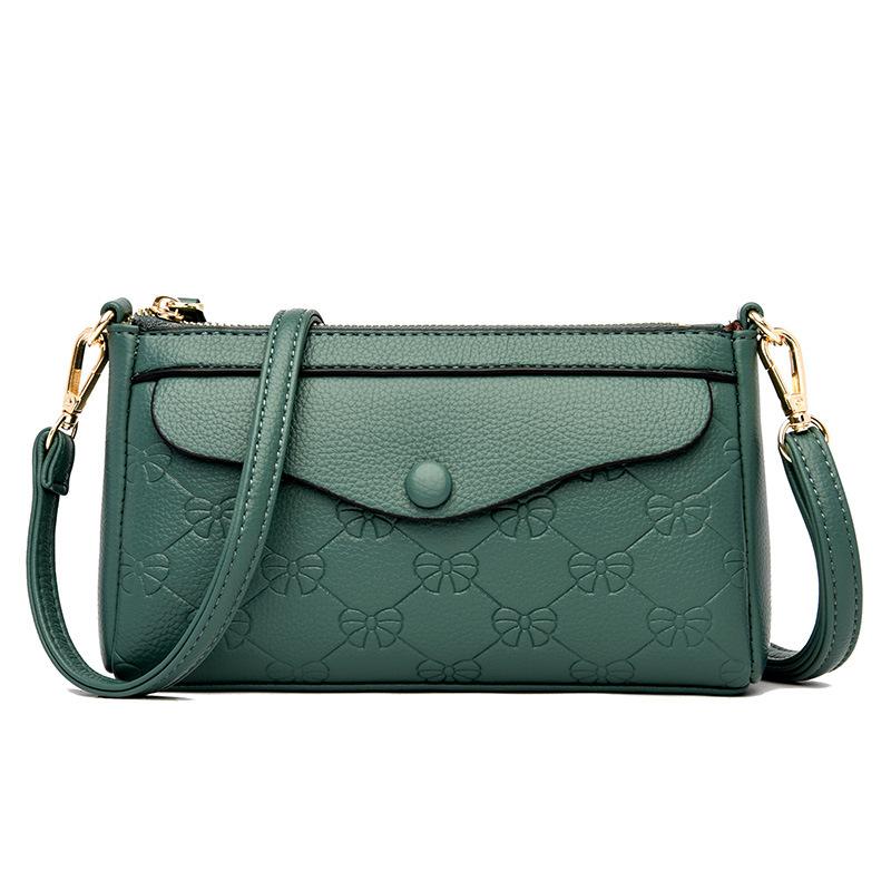 

Mom bag 2025 new trendy small bag women s bag simple and versatile middle-aged shoulder bag, free mother-in-law lightweight messenger bag зелёный