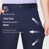 MONTAGUT Men's Summer Cool Feel Easy Care Straight-Leg Casual Trousers