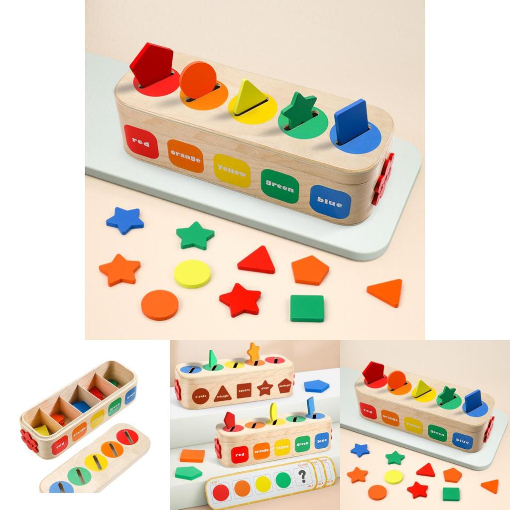 Holz-Formen-Zuordnungs-Farbklassifizierungsbox Böses Kind Puzzle-Spielzeug Für Kinder von 2 bis 6 Jahren