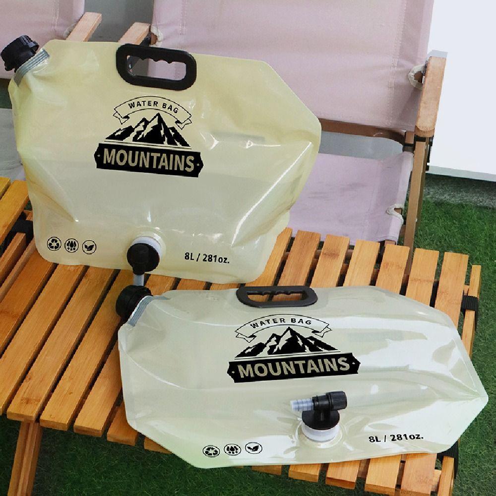 8L Water Storage Bag Reusable Collapsible Water Container Outdoor Water Bag  Travel Use