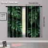 Set Of 2 Flat Printing Party Window Curtains Tropical Green Palm Leaf Versatile Polyester Without Electricity Festive Wall Curtain
