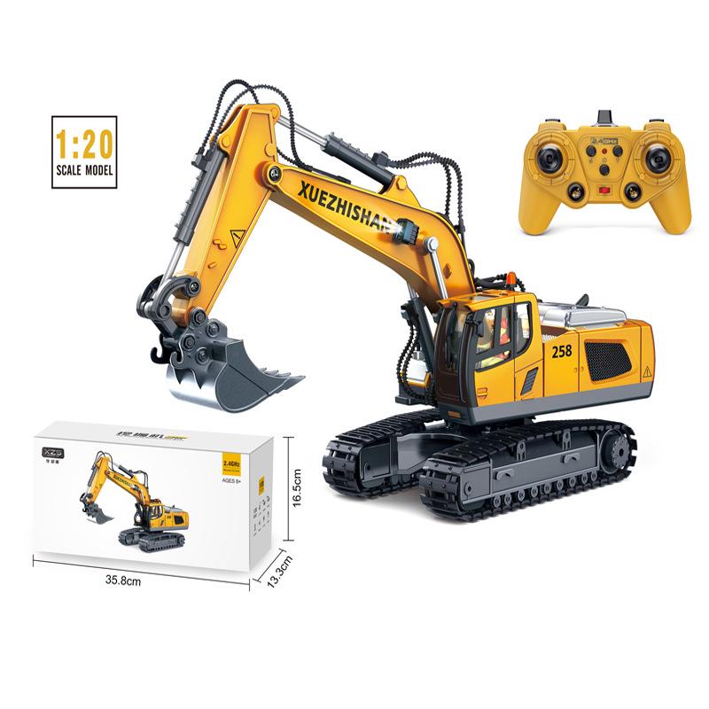 Alloy Remote Control 2.4G Excavator Bulldozer & Dump Truck Set for Kids