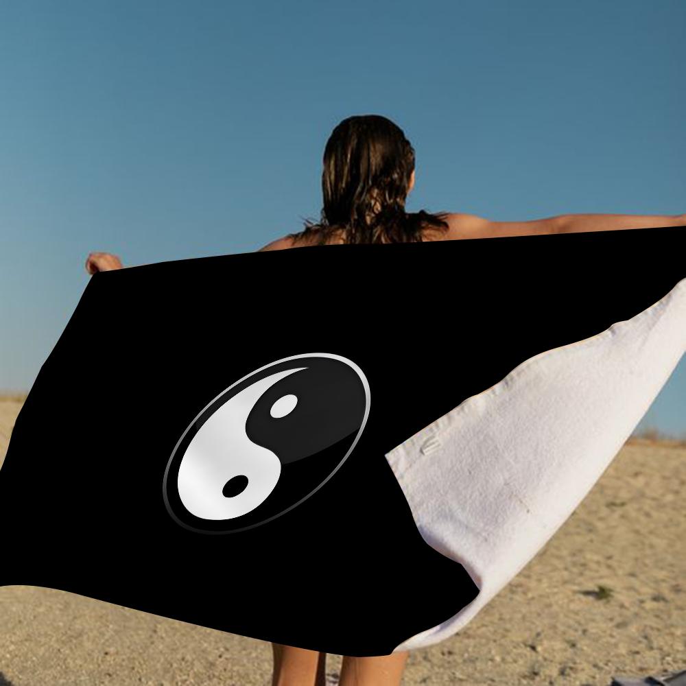 Nature Yin Yang Chinese Tai Chi Bagua Microfiber Blanket Quick Drying Beach Towels Printing Super Absorbent Pool Towel Blanket