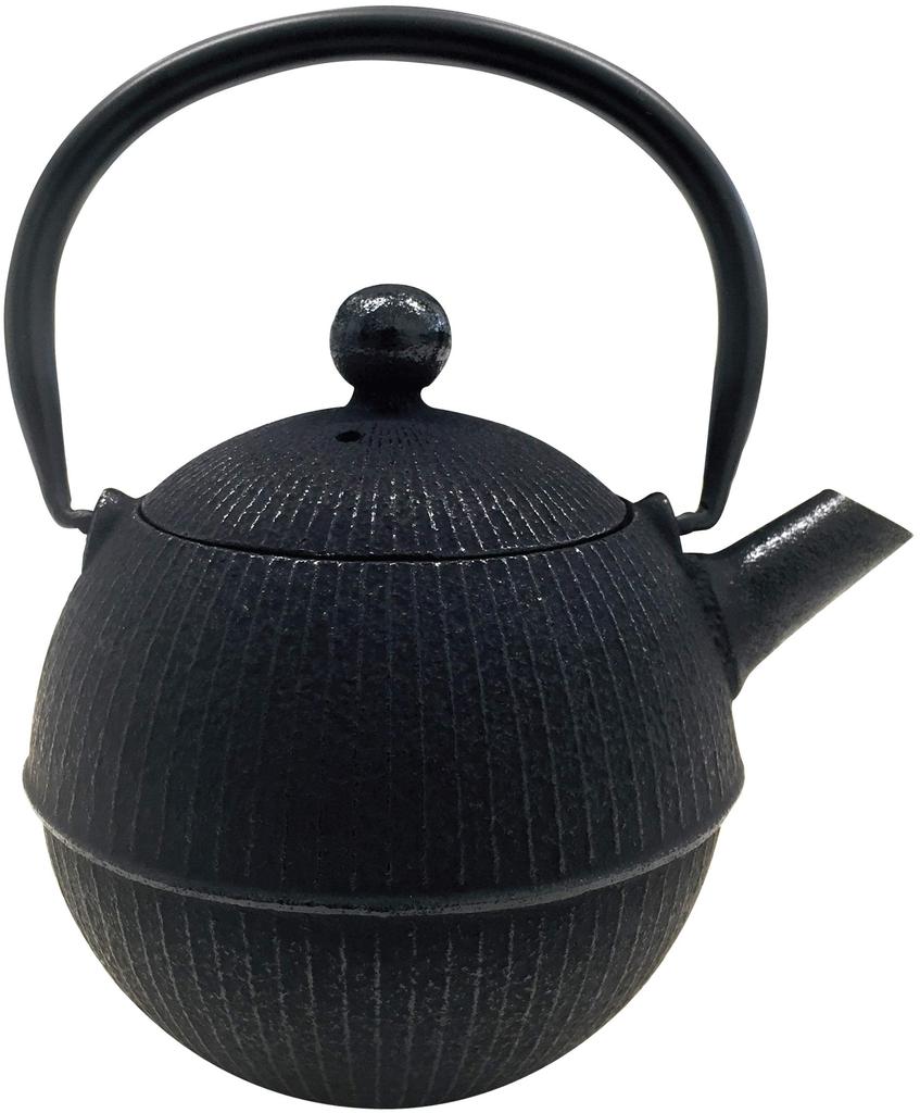 Asahi Nambu Ironware Iron Kettle and Teapot, Black, 0.8 Liter, Miyabi T-50