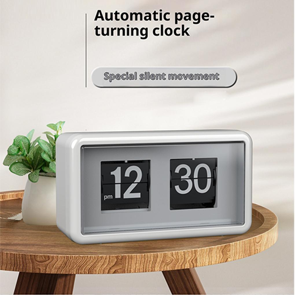 New Automatic Flip Clock Battery Operated Desk Clock Table File Down Wall Clock Non Ticking Silent Sweep For Home Hotel
