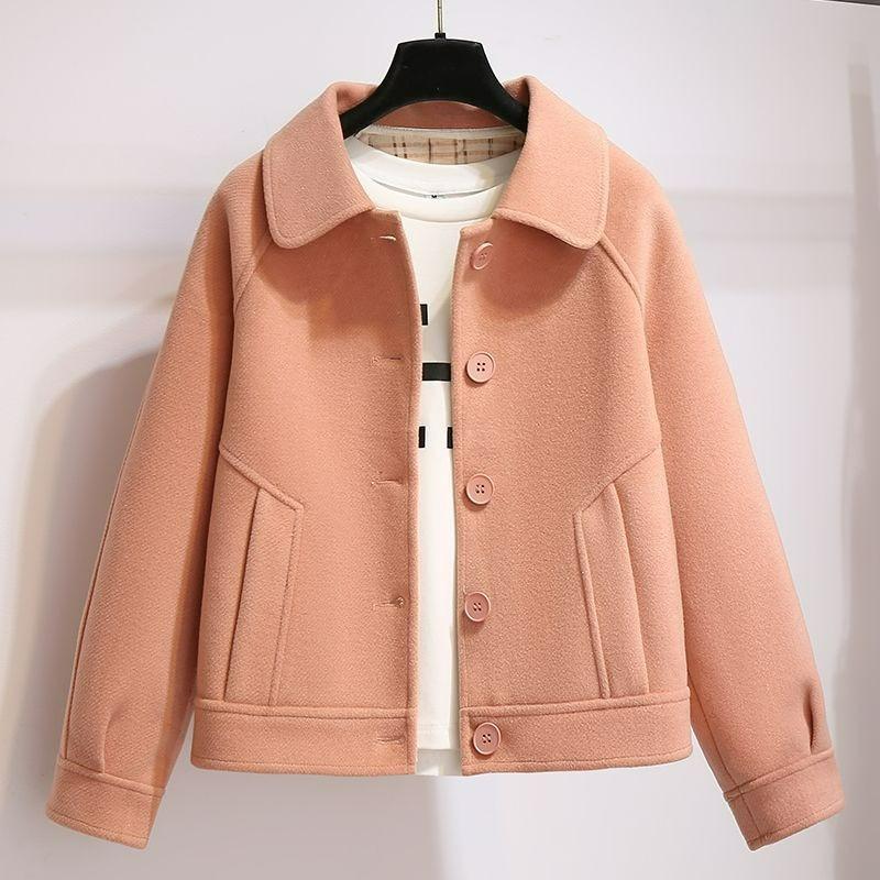 Woolen Coat Women's Short Small Autumn Loose Woolen Coat Retro Jacket