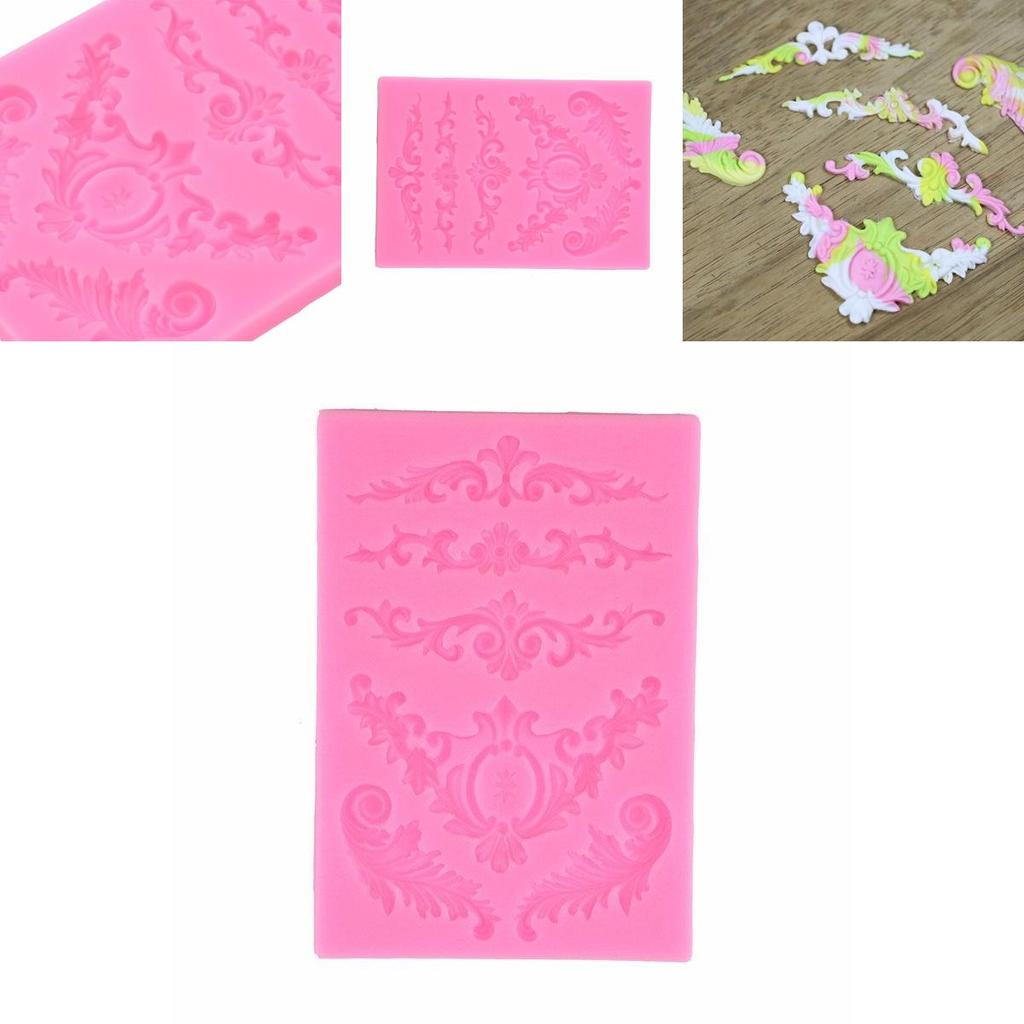 Premium Quality Silicone Fondant Mould With Vintage Baroque Cake Border Design