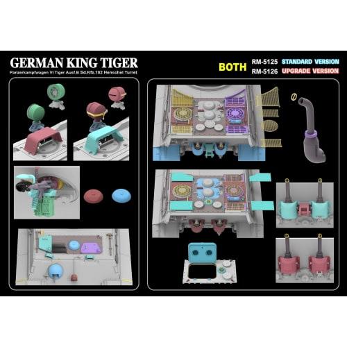 RYEFIELD MODEL 1/35 Sd.Kfz.182 King Tiger Henschel Turret Upgraded Version Plastic Model Kit RFM5126