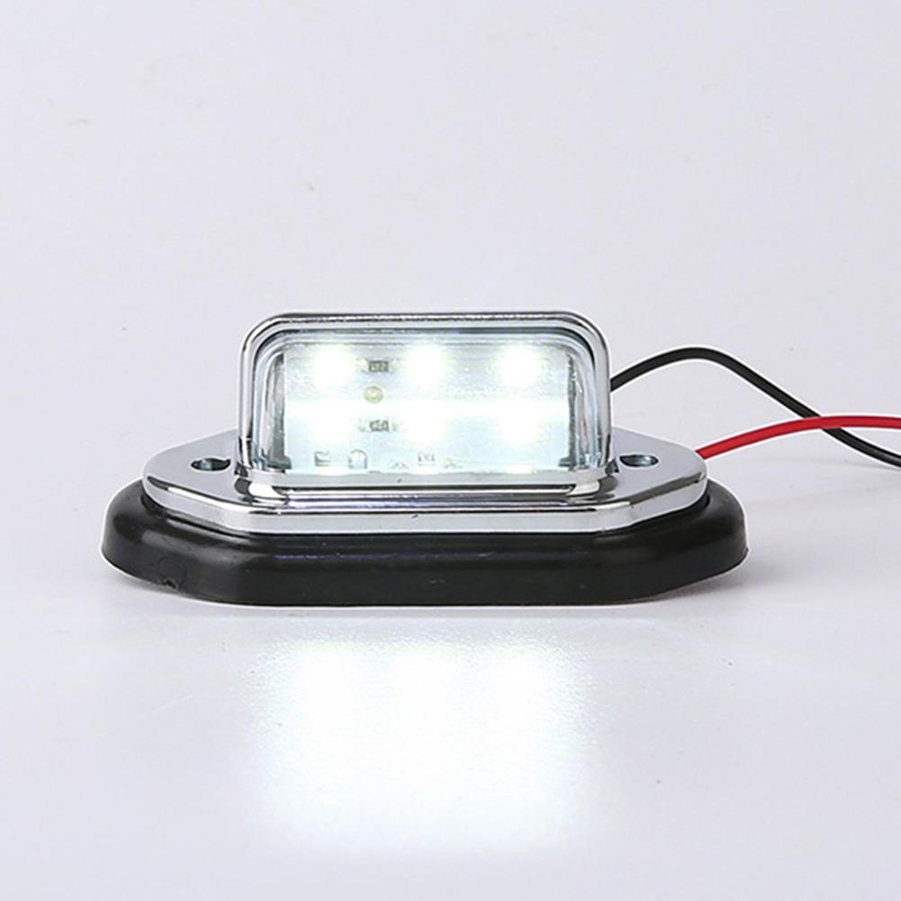 6 LED Car License Plate Light 12V-24V Waterproof White Truck Licens Boats RV Lamp Taillight SUV Van Trailer Accessory Plate M0A3