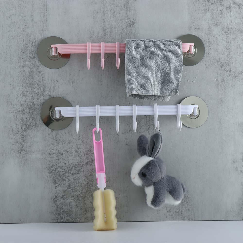 Wall Mounted Bathroom Accessories Hanging Shelves Organizer Hook Kitchen Supplies Key  Rack