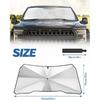 JOYTUTUS Windshield Sun Shade Umbrella, Fit for Ford 2015-2025 F150 F250 F350, Front Window Sun Shade with 360° Rotation Bendable Shaft, Titanium