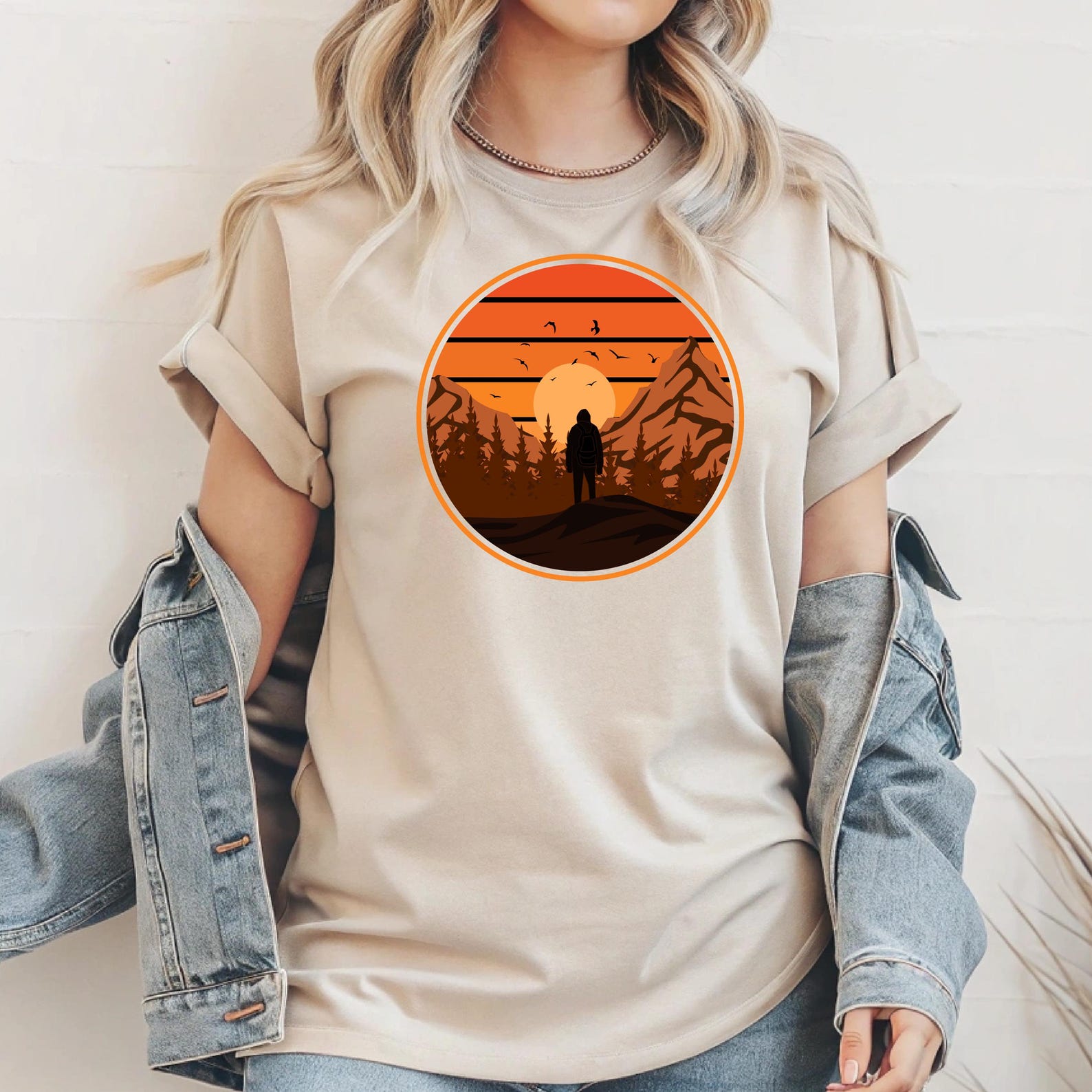 Bigfoot Sunset T-Shirt, Nature Lover Gift, Bigfoot Tee, Camping Shirt S