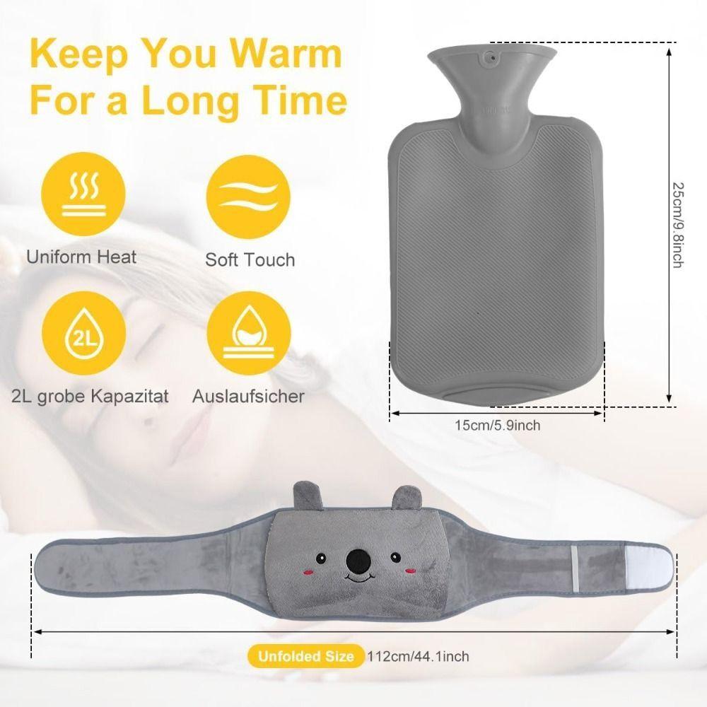 Cute PVC Hot Water Bottle Belt Soft Cartoon Waist Cover Belt Hand Warmer Wearable Warm Water Bag