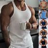 Cross-Border Foreign Trade Summer Knitted Vertical Stripes Fitness Sports Leisure Slim Fit Men Vest Men I-Shaped Vest Men