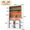191 cm Kitchen Cabinet, Tall Cabinet with LED, Kitchen Shelf with Socket, Hooks, Wine Rack and Display Cabinet for Kitchen & Dining Room