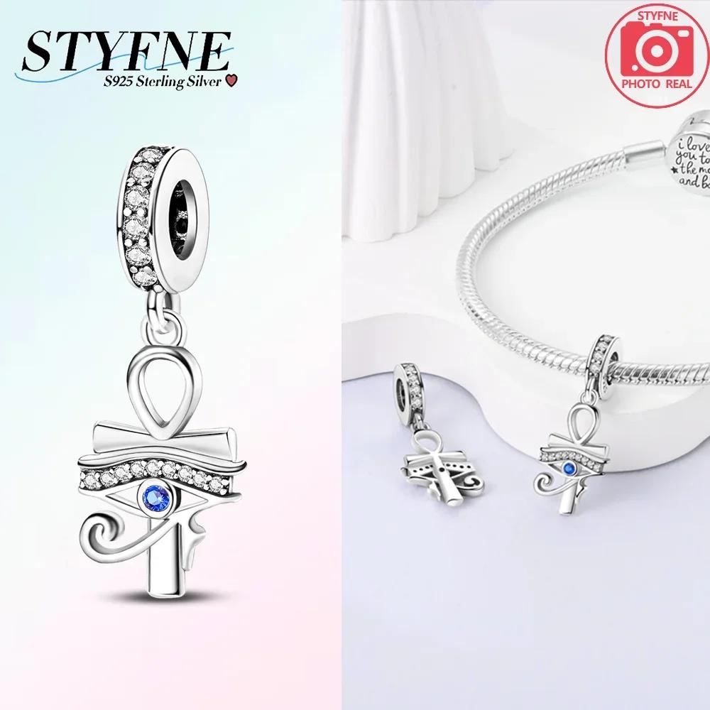 Girl Original Metal Charms Azure Zircon Circular Demon'S Eye Infinity Sun Pendant Fit Bangle Fine Gift Make your own Accessory Accessory Elegant