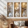 3Pcs Waterproof Flower Wall Sticker Plant Wall Sticker  for Office Living Room Study Cabinet
