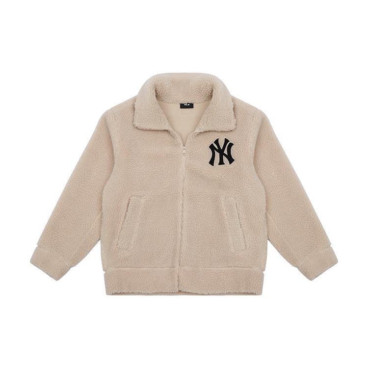 MLB Base Logo Velvet Jackets Unisex Camel Lapel Thickened 3AJPF0316-50SAS S