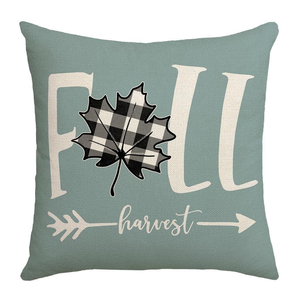 Autumn New Sofa Printed Maple Leaf Pillow Indoor Living Room Sofa Bedside Linen Waist Pillow