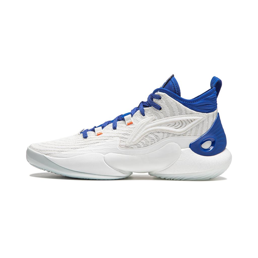 New LINING YuShuai 18 Basketball Shoes Men's Mid top White/Blue ABAU009-13