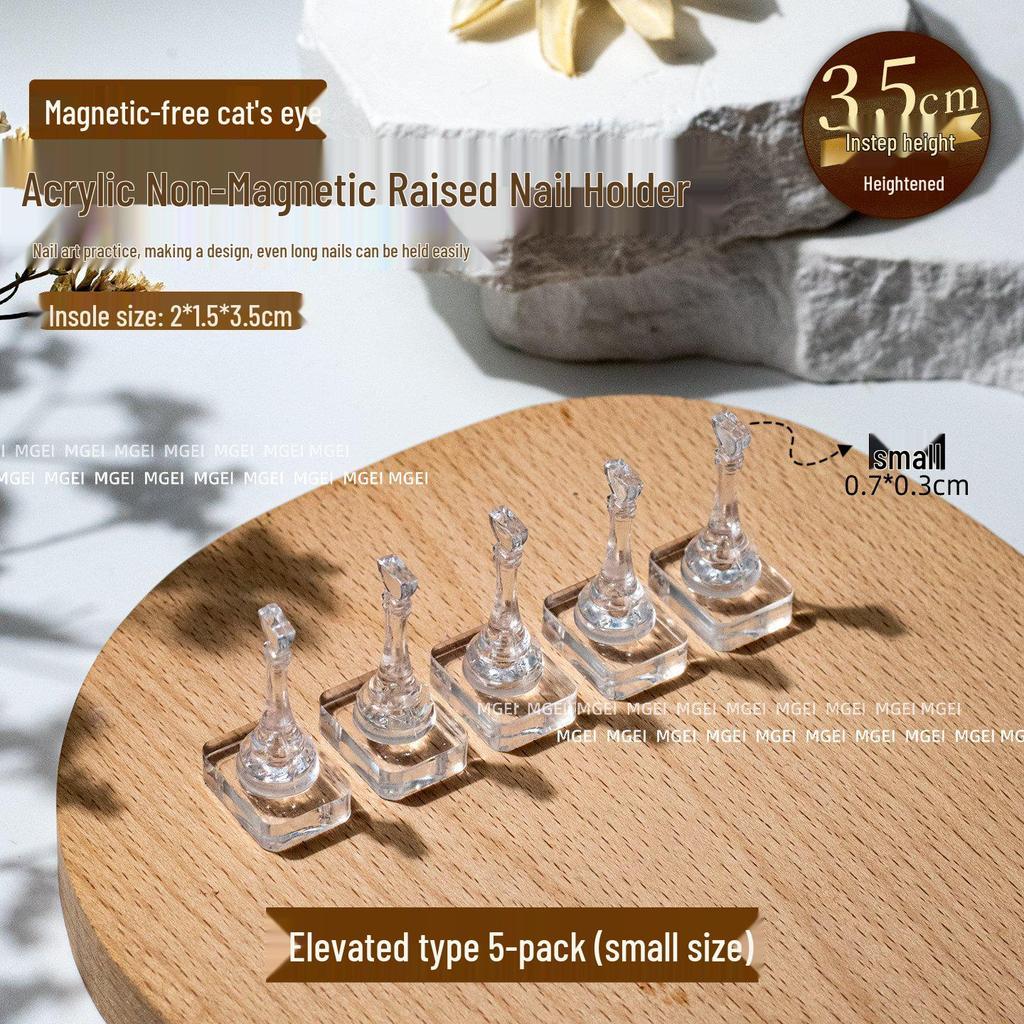 Non-Magnetic Nail Art Finger Cots: Cat Eye Acrylic Practice Base & Wearable Nail Pattern Stand