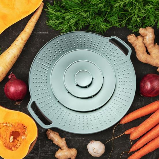 Silicone Spill-proof Stopper Lid Heat Resistant Anti-splash Lid Kitchen Gas Cooktop Protect Utensil Boil Guard Reusable Pot Cover