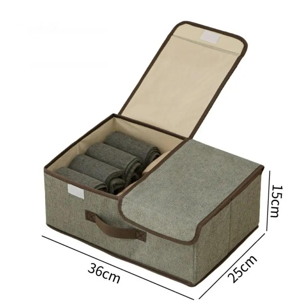 

1PC Double Lid Flip Top Storage Box Clothes Finishing Foldable Durable Organizer for Home Office Closet Space Saving Easy Access