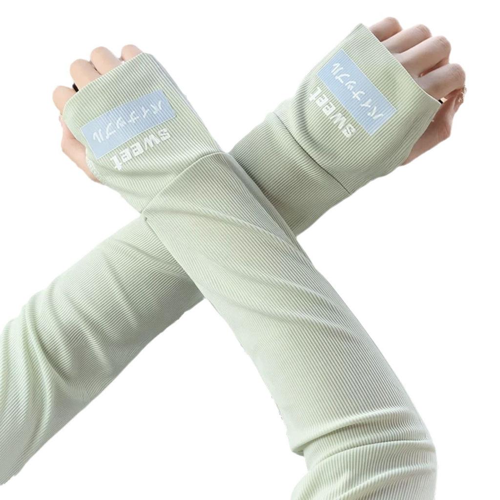 Breathable Quick-Dry Arm Covers, UV Protection Sleeves with Sweet Print for Driving & Outdoor UPF 50+ Ice Cooling Sleeves with Thumb Hole for Women