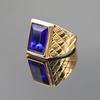 European and American Gemstone Ring Boys Titanium Steel Jewelry Personality Male and Female Gender Neutral Ring Multi-colored Gemstone
