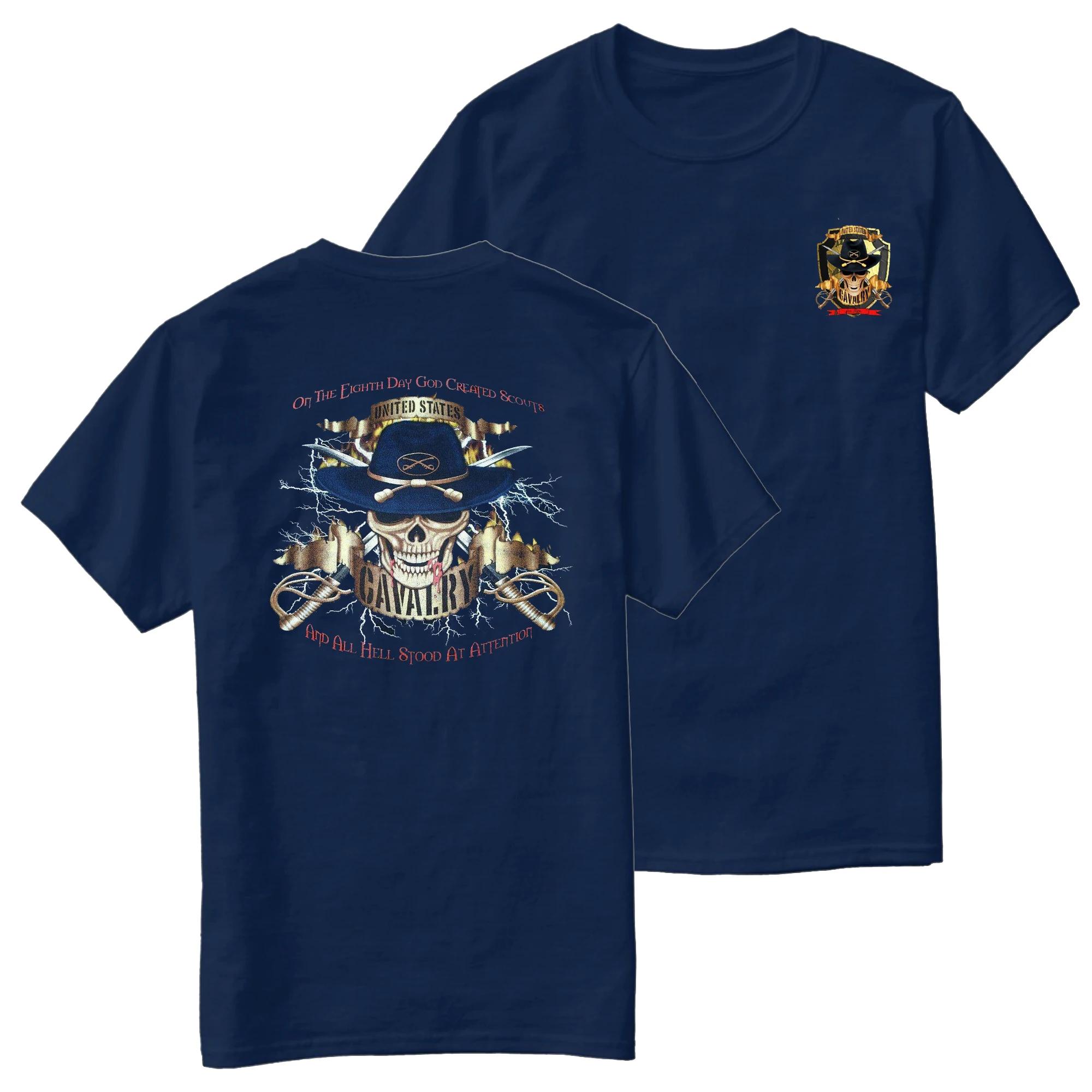 

US Army Cavalry Skull and Crossed Sabers TShirt 100 Cotton ONeck Summer Short Sleeve Casual Mens Tshirt Size S3XL 4XL