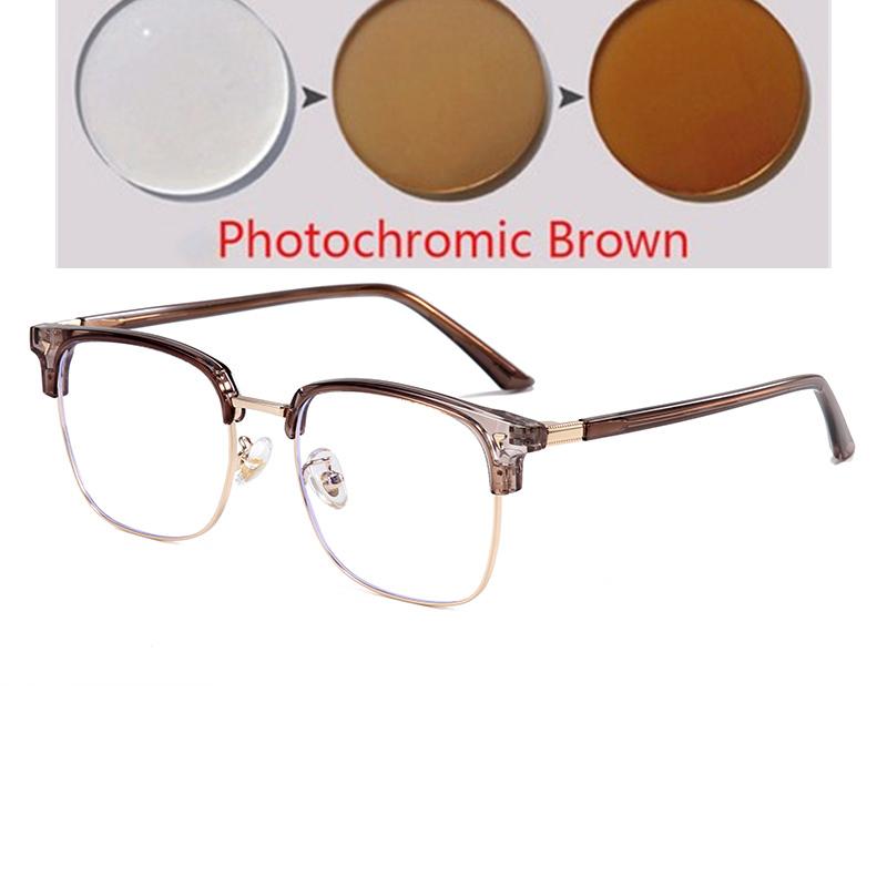 0 -0.5 -0.75 To -6.0 Half Frame  Anti Blue Rays Square Nearsighted Glasses For Women  Shortsighted Prescription Spectacles