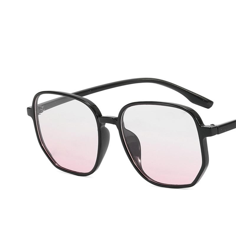Oversized Blush Square Sunglasses Women Designer Gradient Color Glasses Irregular Polygon Frame Fashionable