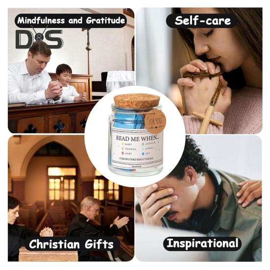 Glas mit Bibelversen „Lies mich, wenn“ – Glas mit Bibelversen – Glas mit täglichem Gebet und Hoffnung – mit 90 Versen – Christliche Geschenke für Frauen und Männer