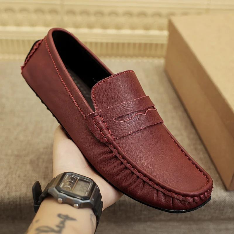 Mocassini da uomo versatili Classici slip-on Ballerine Vera pelle Scarpe casual da uomo Mocassini Super morbidi Calzature da passeggio da uomo Maschile