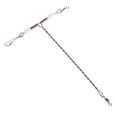 Braccio in Filo da Pesca con Moschettone Girevole per Montatura a T con Perline Luminose in Acciaio Inossidabile per Pesca all'Aperto