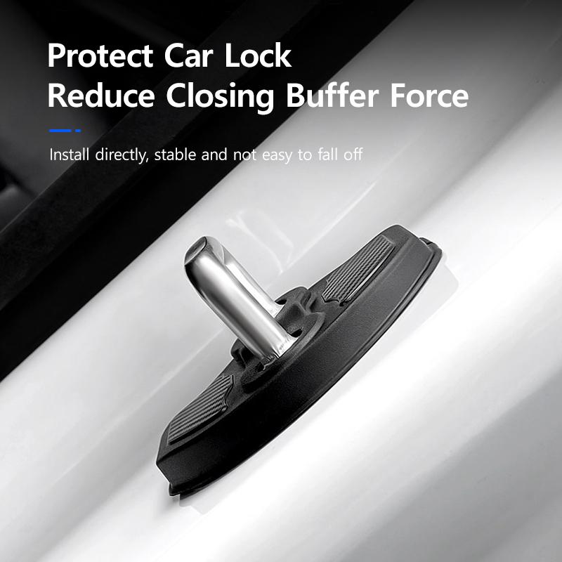Car Door Lock Protector for Tesla Model Y 2025-2025 Model 3 2025-2025 ABS Scratch Resistant Guard Shock Absorption Latches Cover