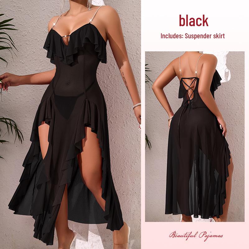 Elegantes Damen-Netzkleid mit offenem Rücken - Sexy & Verführerische Abendgarderobe