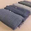 New Pearl Cotton Linen Tassels Scarf For Women Girls Autumn Retro Edge Sunscreen Scarves Soft Foulard Viscose Female Wrap Shawls